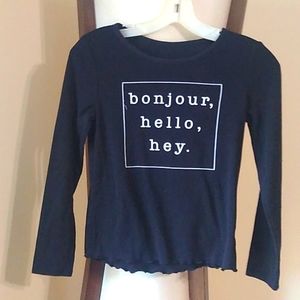 Justice size ten black top